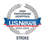 U.S. News High Performing Hospitals badge for Stroke